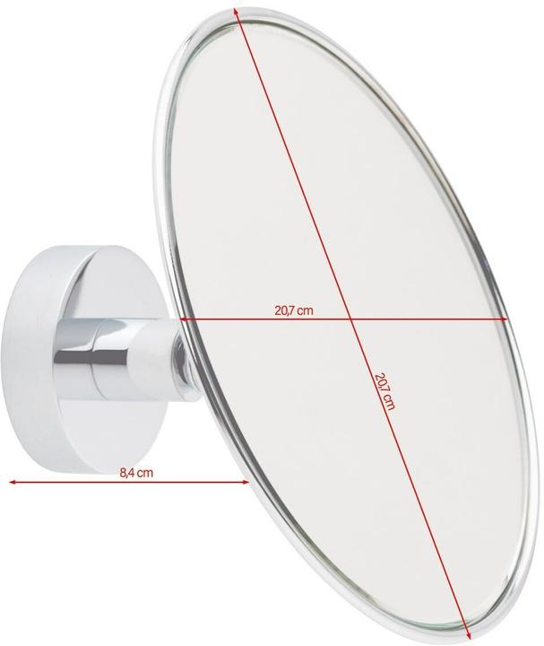 Image du produit tesa VISIOON Miroir cosmétique grossissant 3x - Miroir à fixer au mur sans percer, argenté
