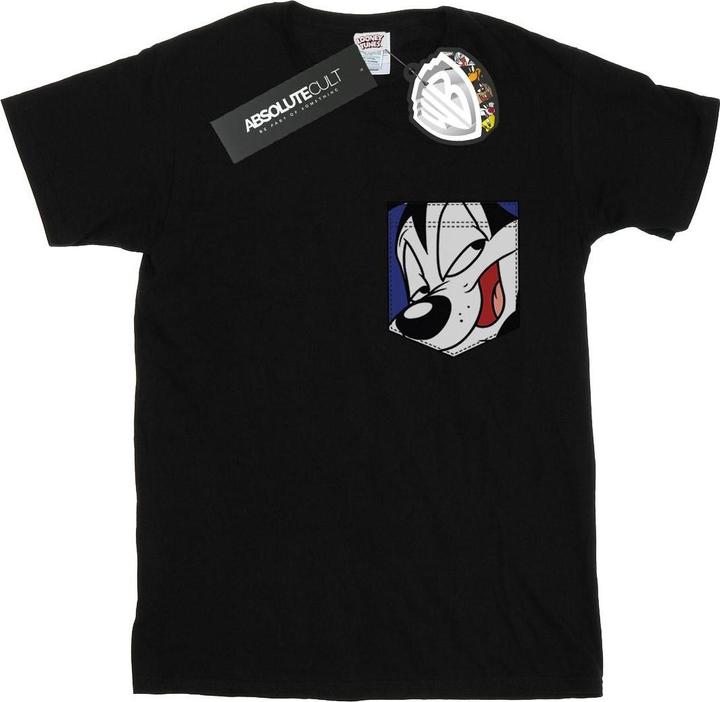 Produktbild Looney Tunes Pepe Le Pew Face Faux Pocket TShirt (M)