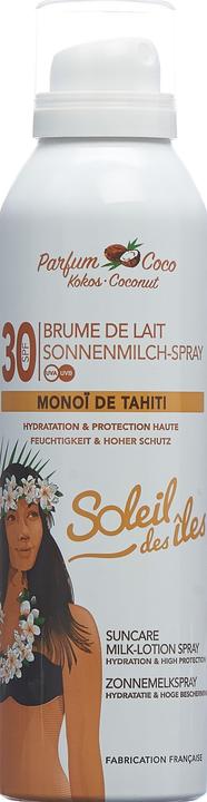 Produktbild Soleil des Îles Sonnenmilch Sprühnebel SPF30 Kokos Duft Spray (Sonnenspray, SPF 30, 150 ml, 198 g)