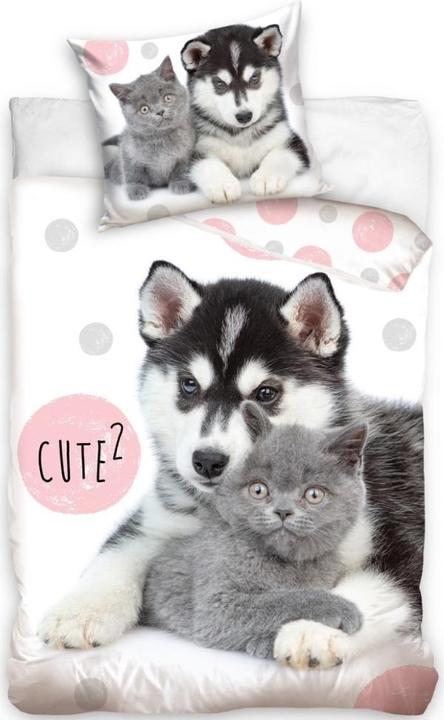 Immagine prodotto MCU Hundehvalp og Kattekilling "Cute" Sengetøj 140 x 200, 100 procent bomuld