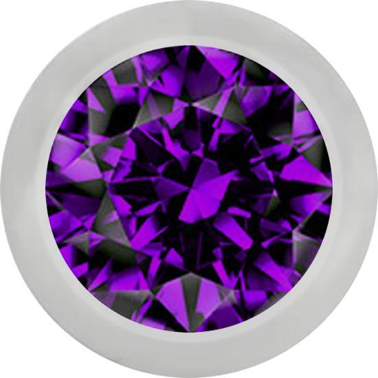 Produktbild Star Piercing Kugel silber mit Kristall violett (Chirurgenstahl 316L, ohne Messing)
