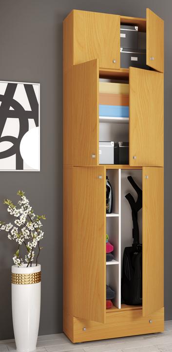 Immagine prodotto VCM Holz Besen Putzschrank Lona mit Drehtüren Schublade Aufsatz (70 x 39 cm)