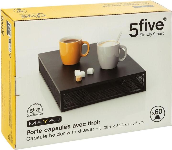 5Five Kaffeekapselhalter mit Schublade - Schwarz