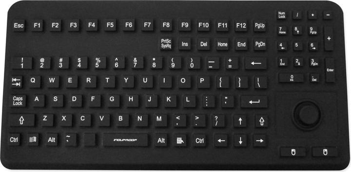 Produktbild Gett InduProof Advanced Silikon Tastatur IP68 wasserdicht desinfizierbar 104 Tasten VESA USB colour: (DE, Kabelgebunden)
