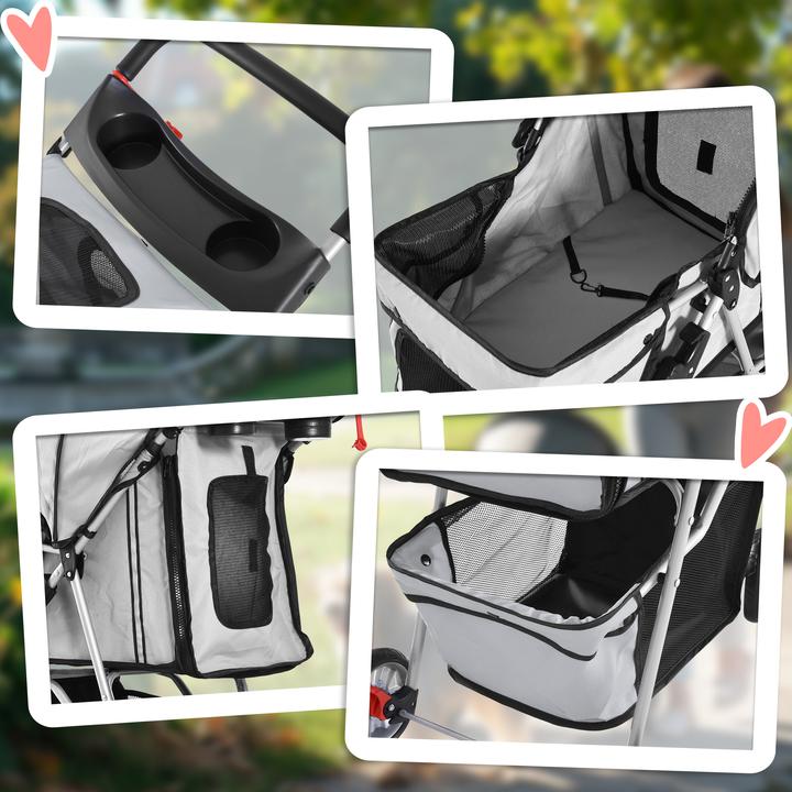 Immagine prodotto PawHut Carrello per cani con griglia (Cane, Pieghevole)