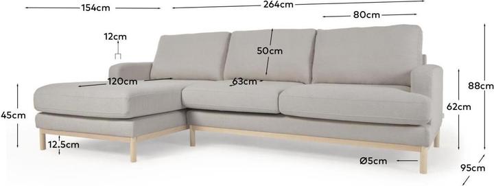 Produktbild Kave Home Mihaela (3-Sitzer, Ecksofa)
