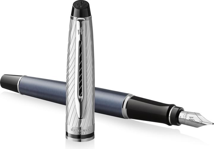 Actual product image Waterman Fountain pen Expert DeLuxe Grey C.C. (M-blue) (Grey, Silver, 1 x)
