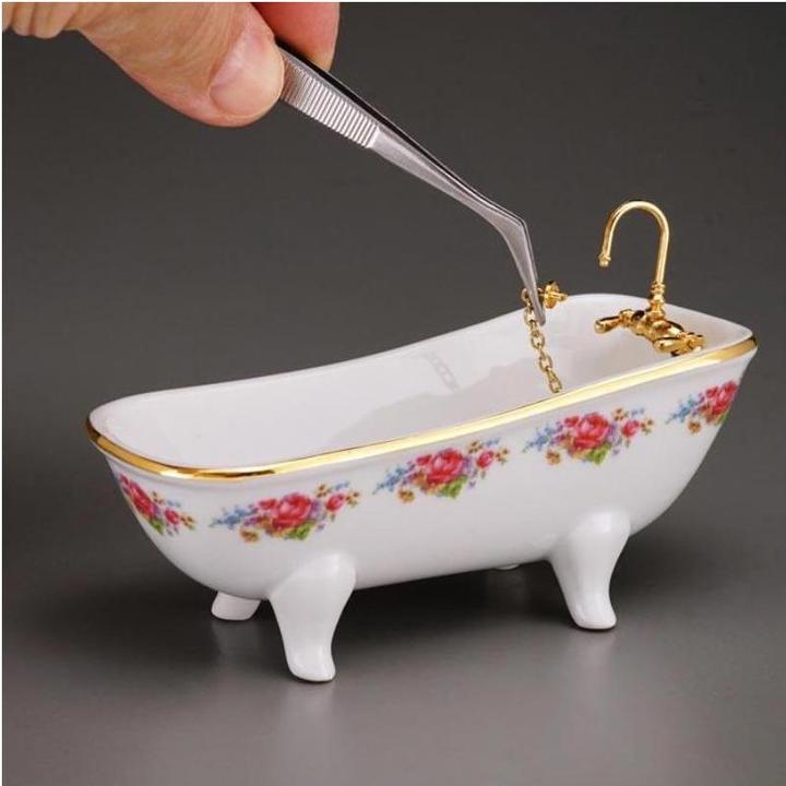 Immagine prodotto Reutter 001.770/2 - Vasca da bagno "Dresden Rose", miniatura (12,5 x 5,5 x 7 cm)