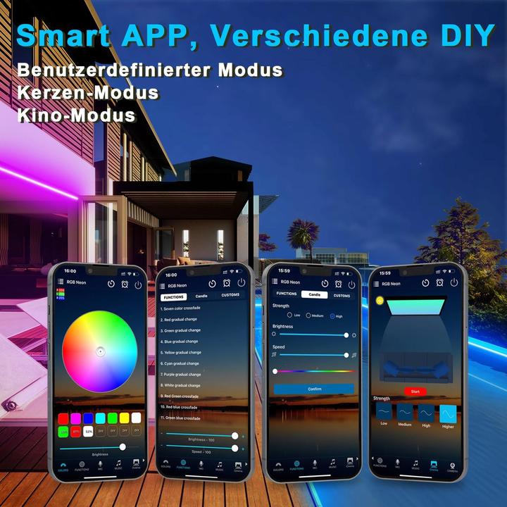 Image du produit LS Neon LED Strip Set Smart 10m (RGB, 1000 cm, Extérieur, Intérieur)