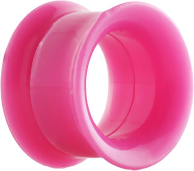 Star Piercing Flared Tunnel pink mit Schraubewinde (ohne Messing, Acryl)