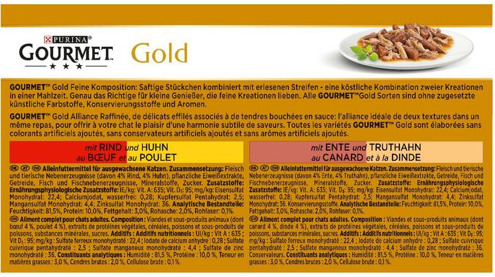 Nutritional values and ingredients Gourmet Fine compositions (Adult, 4 pcs., 85 g)