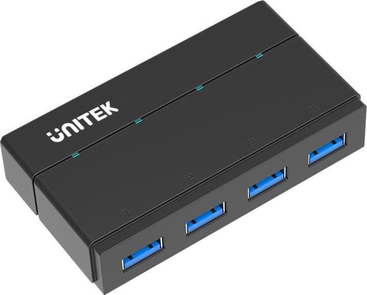 Actual product image Unitek Y-HB03001 interface hub USB 3.2 Gen 1 (3.1 Gen 1) Type-B Black (USB-C, 4 Ports)