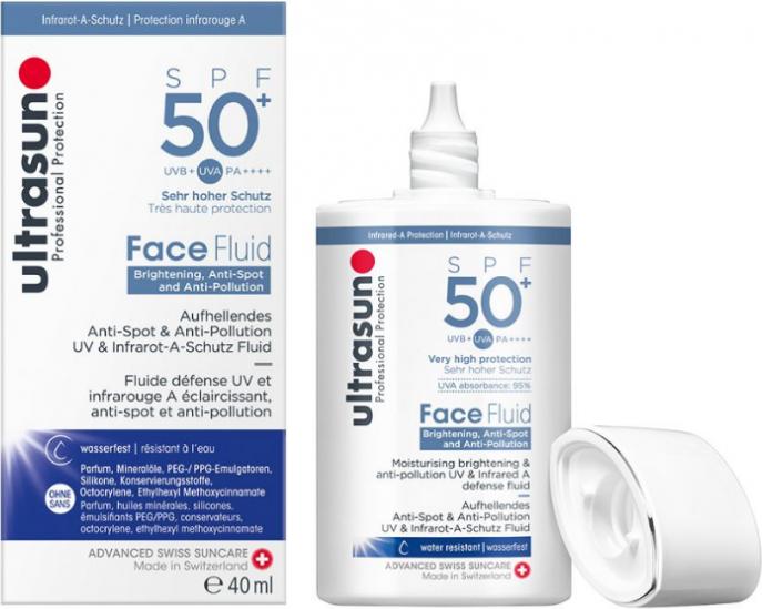Image du produit Ultrasun Face Fluid Brightening & Anti-Pollution SPF50+ (Crème solaire visage, SPF 50+, 40 ml, 72 g)