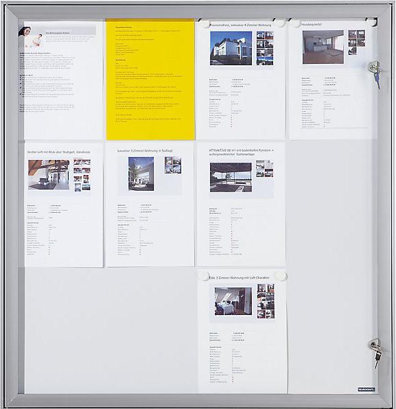 Actual product image eurokraft pro Showcase with hinged door (Magnet board, Bulletin board, 52.5 x 69.5 cm)