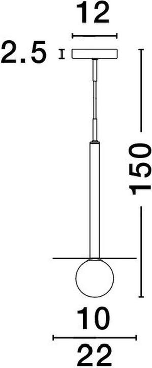 Image du produit Nova Luce PIELO Suspension G9 noir 150x22cm dimmable 9043306