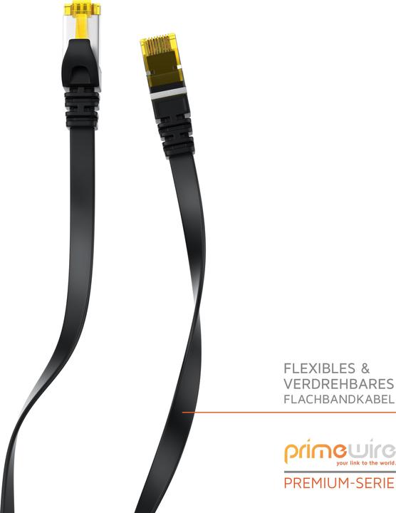 Actual product image Primewire CAT.7 network cable flat - Ethernet Gigabit Lan cable RJ45 - patch cable - comp. CAT.5 CAT.6 CAT.8 (U/FTP, CAT7, 30 m)