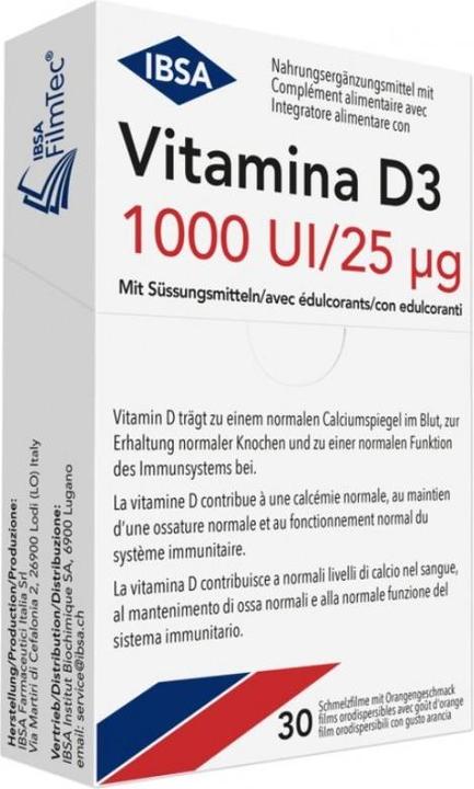 Produktbild Vitamina D3 Schmelzfilm 1000 I.U. (30 Stück, 21 g)