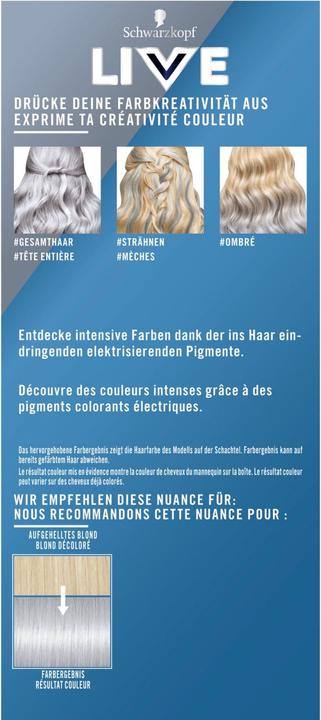 Immagine prodotto Schwarzkopf Live Colore semipermanente 098 Steel Silver (98 Acciaio Argento)