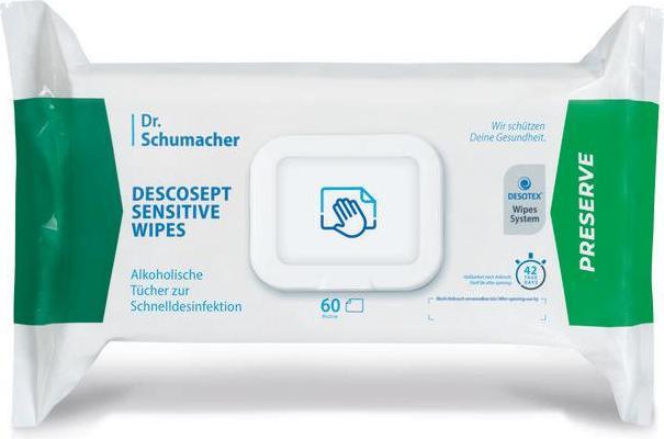 Image du produit Dr. Schumacher Lingettes Descosept Sensitive 20x22cm Btl 60 Stk