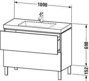 Produktbild Duravit Waschtischunterbau L-CUBE m WT Vero Air 698x1000x480mm 1 HL fla gr