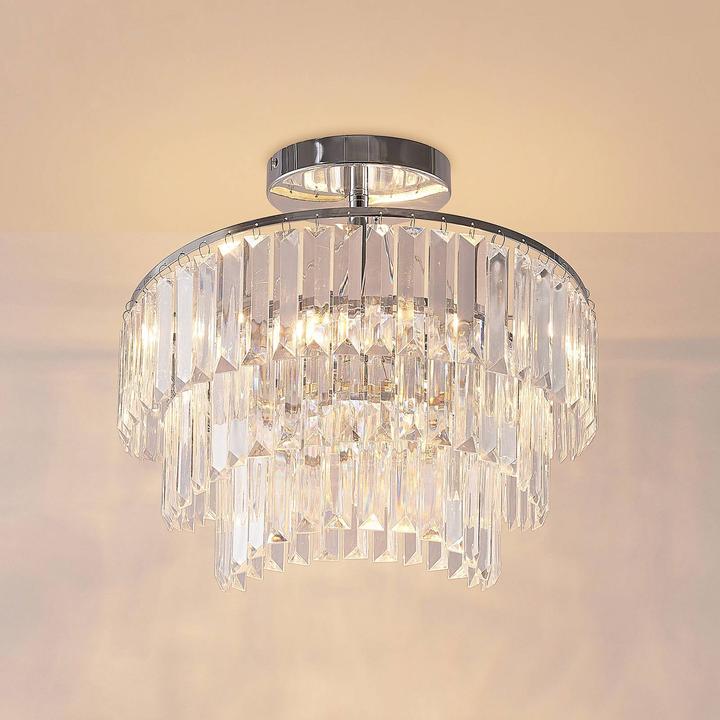 Produktbild Lindby Volina Deckenleuchte mit funkelndem Behang (37 cm)
