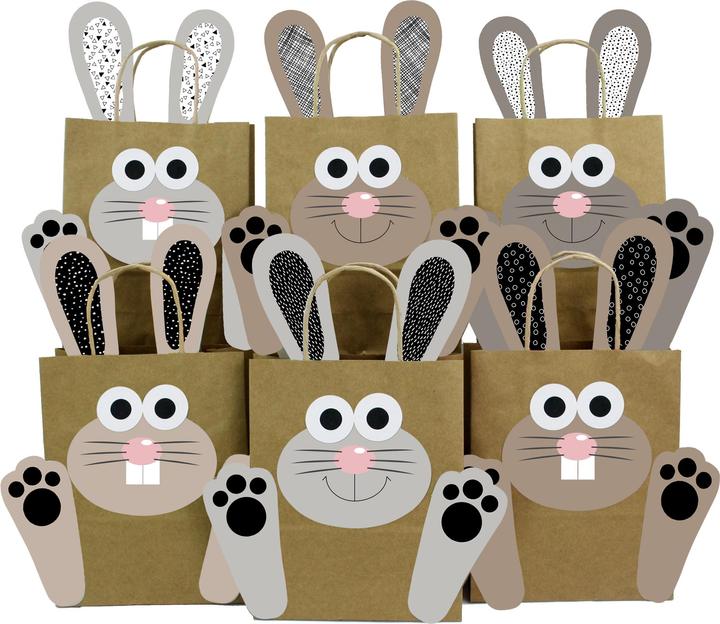 Produktbild Papierdrachen Grosse DIY Osterhasen mit grossen Tüten - 4 - schwarz weiss (Geschenktüte, 4 x)
