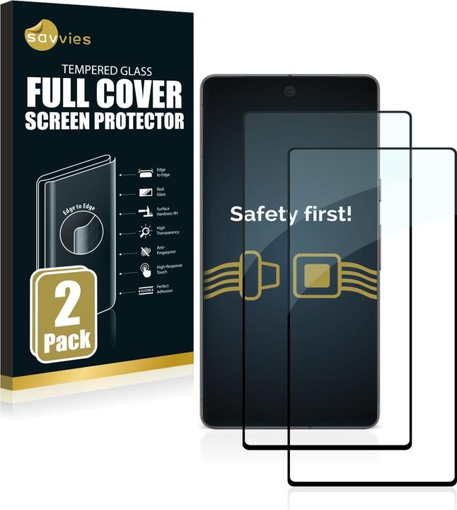 Actual product image Savvies Full-screen armoured glass screen protector (2 Piece, Google Pixel 7)