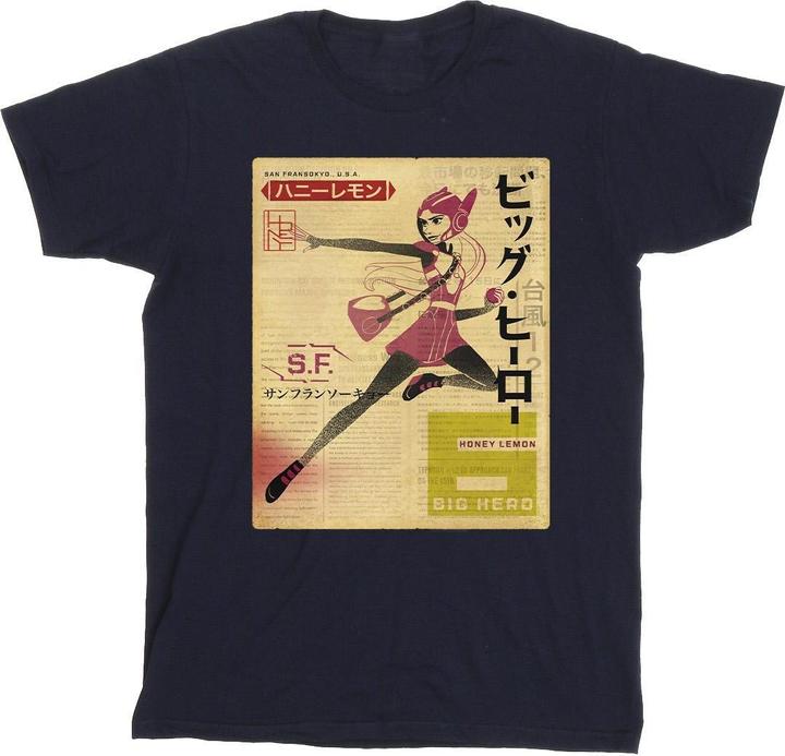 Actual product image Disney Boys Big Hero 6 Baymax Honey Lemon Newspaper T-Shirt (104)