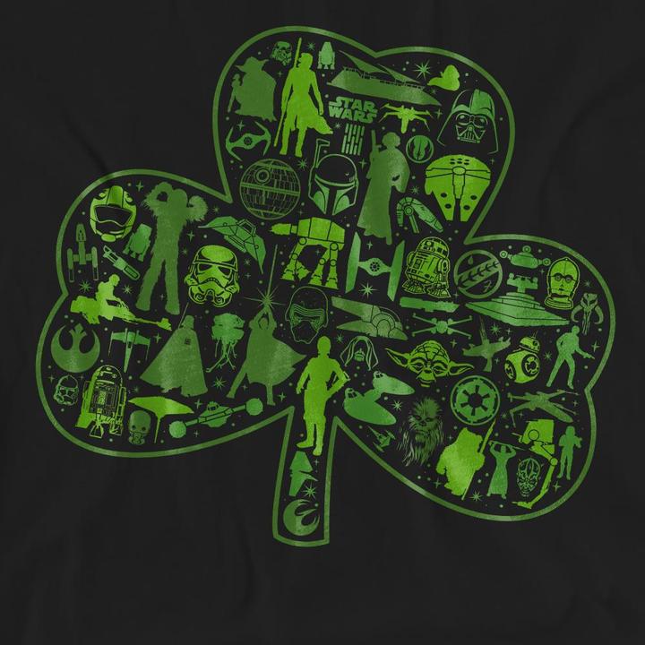 Actual product image Star Wars Unisex Adult Clover Icons St Patricks Day T-Shirt (S)