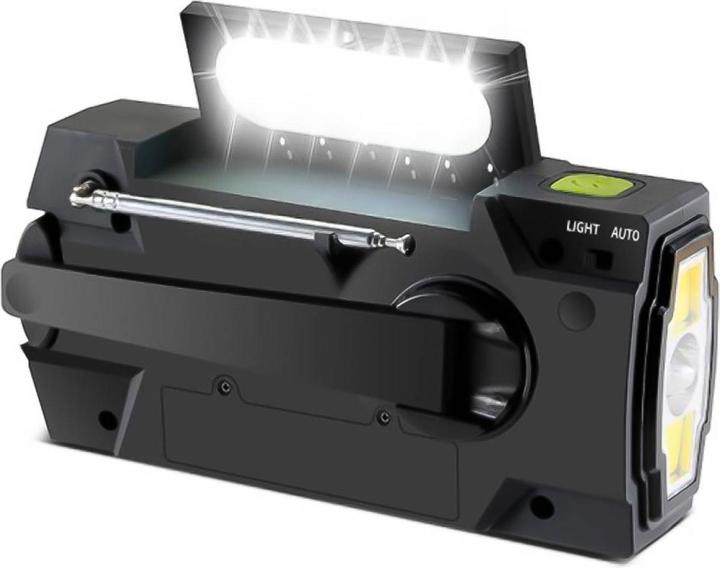 Productafbeelding Grafner Zwengelradio Solar USB LED Batterij Camping Survival Noodradio KR11064 (AM, FM)