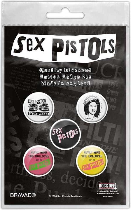 Immagine prodotto Never Mind The Bollocks Set di Badge Misura Confezione 5