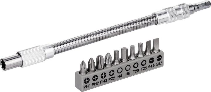 Actual product image Bosch Professional Zubehör 11 pcs. flexible metal extension SDB (Cross Phillips PH M1, Cross Phillips PH M2, Cross Phillips PH M3, Cross Pozidriv PZ M2, Hexagon socket TX M25, Hexagonal (hexagonal) M4, Hexagonal (hexagonal) M5, Hexagon socket TX M20)
