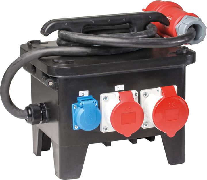 Actual product image As - Schwabe CEE power distributor construction site power distributor M2 60552 400 V 32 A as (60552) (7 x, CEE 7/3, CEE)