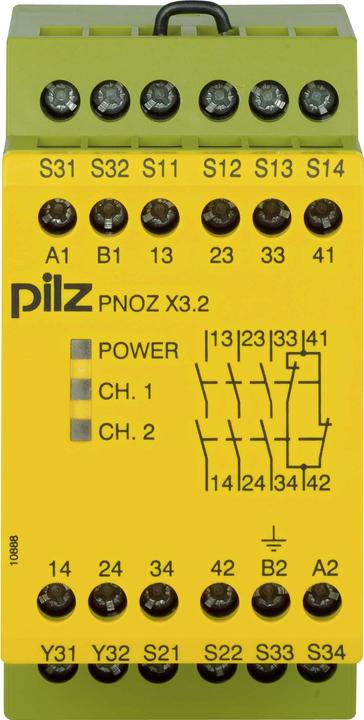 Actual product image Pilz GmbH & Co. KG Emergency stop switchgear 230AC24DC3n/o1n/c1so PNOZ X3.2#774309