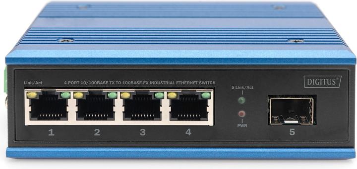 Immagine prodotto Digitus Switch Ethernet industriale da 4 porte 10/100Base-TX a 100Base-FX (4 Porti)