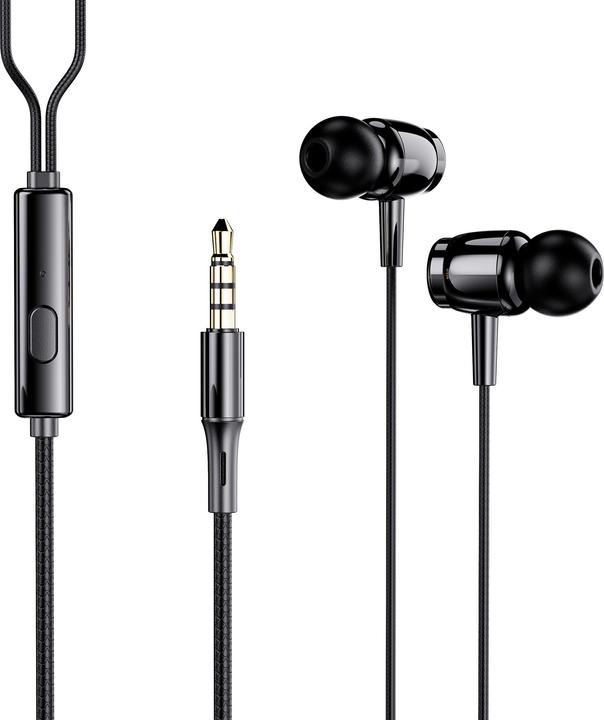 Actual product image Contact wired earphones, Jack 3.5 mm, Calls, Multifunction control (Cable)