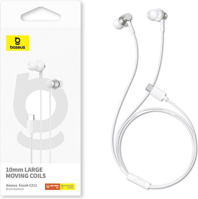 Actual product image Baseus Headphones Encok CZ11 (white) (Cable)