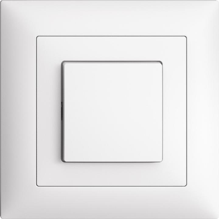 Image du produit Feller UP Bouton-poussoir illuminé avec lentille latérale blanche Croix 6/1 L avec LED bleue