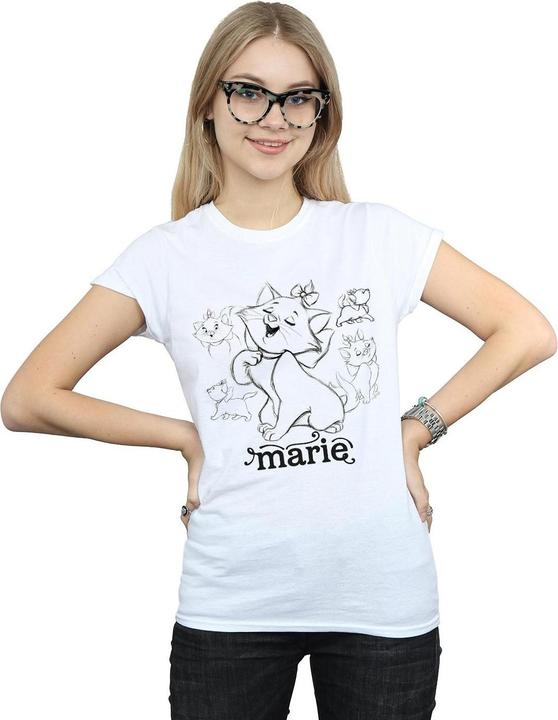Actual product image Disney Womens/Ladies Marie Collage Sketch Cotton T-Shirt (L)