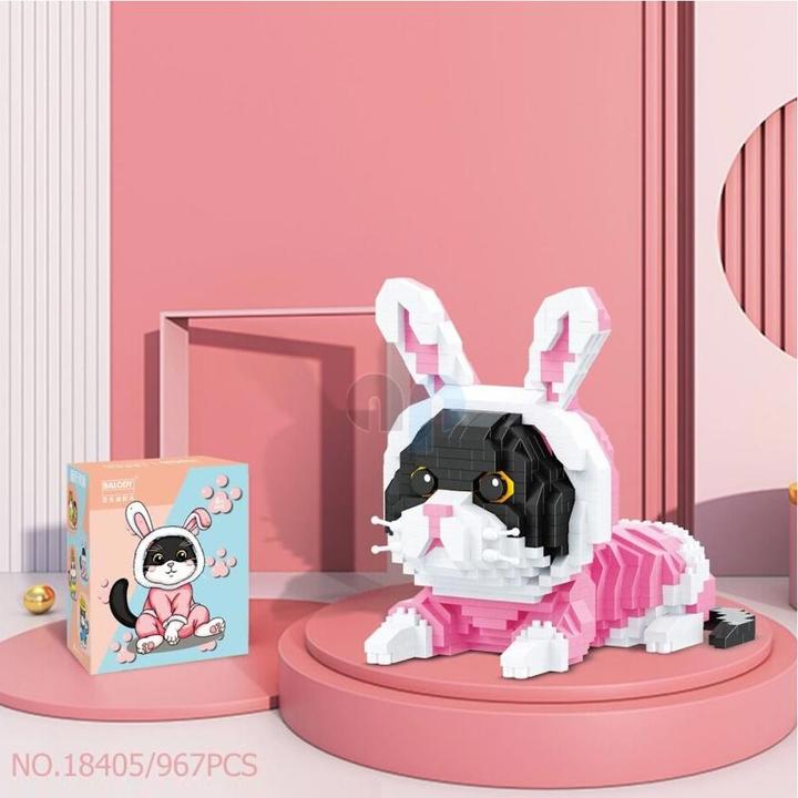 Actual product image Balody 18404 - Cat with Bunny Costume (967 pieces)