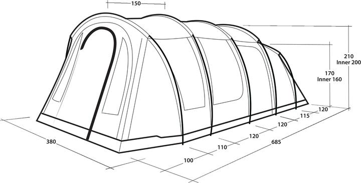 Produktbild Outwell Carolina 6 (Tunnelzelt, 27.50 kg, 6 Personen)