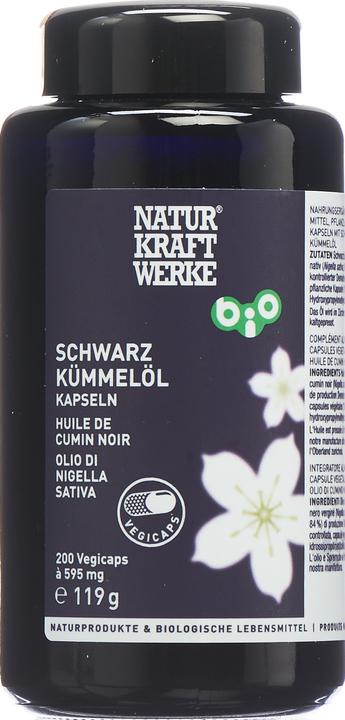 Produktbild NaturKraftWerke Schwarzkümmelöl Vegicaps Bio/kbA Kaps (200 Stück, Kapseln, 370 g)