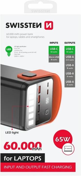 Produktbild Swissten Power Line (60000 mAh, 65 W, 222 Wh)