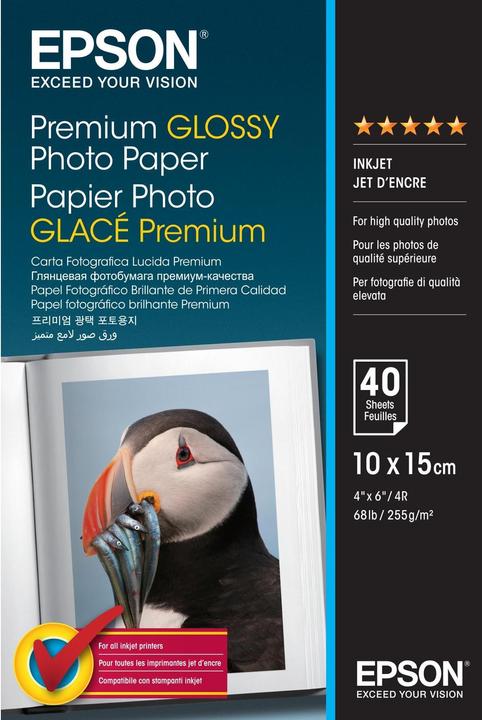 Produktbild Epson Premium glänzend Foto Papier (255 g/m², 10 x 15 cm, 40 x)