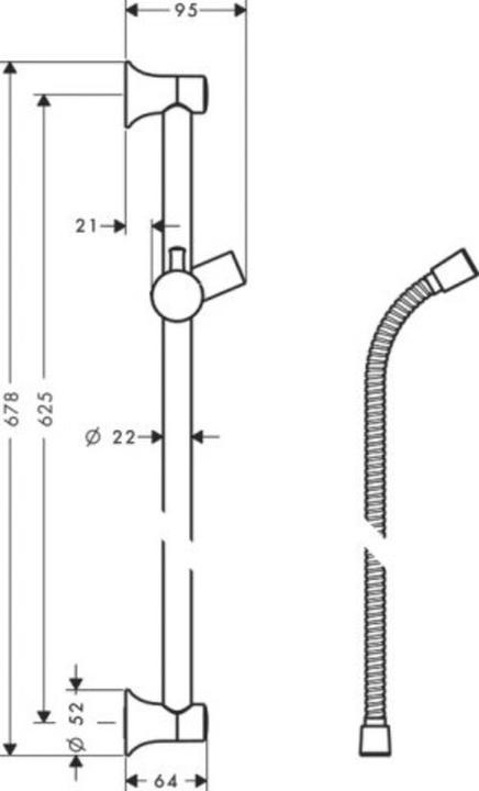 Produktbild hansgrohe HG Brausestange UNICA'CLASSIC 650mm chrom