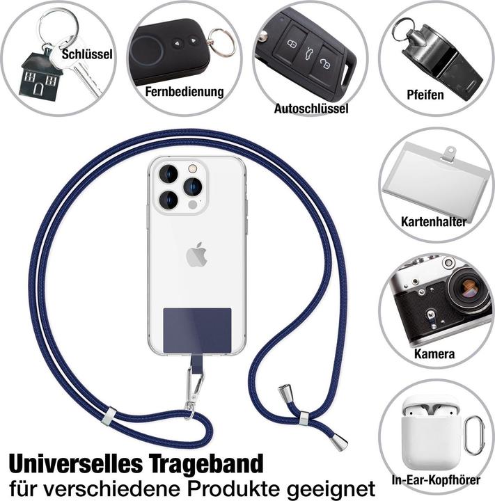 Image du produit Nalia Chaîne universelle pour téléphone portable à porter autour du cou avec pad
