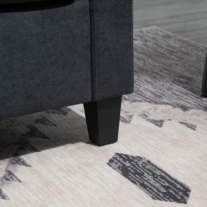 Immagine prodotto Swisshandel24 Divano ad angolo Divano in tessuto Set di divani ad angolo con chaise longue reversibile a L Grigio (Divano ad angolo)