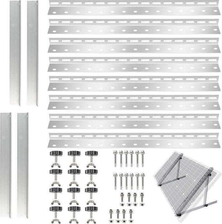 Actual product image Revolt Set of 2 Adjustable Aluminium Solar Panel Bracket (Solar system mounting material)