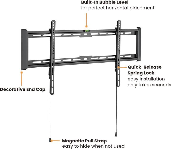 Value TV wall bracket, 27 mm wall distance (Wall, 90", 75 kg)