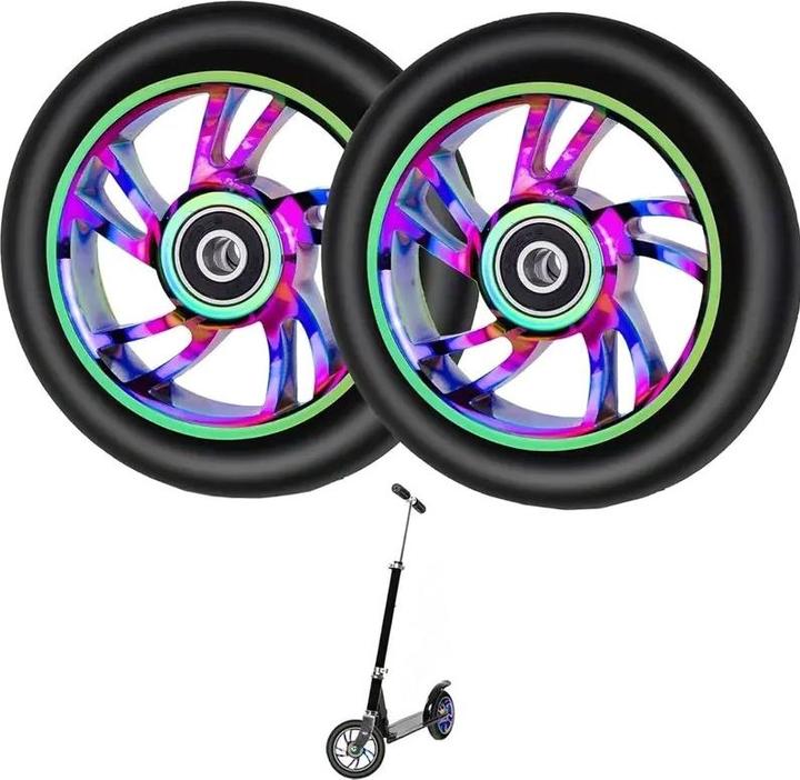 Produktbild Graw Jump Ramps 2 Stück Performance Scooter Räder 100mm, Metallic Colorful